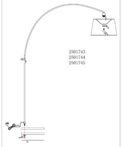 Alternative view of Brunswick White Metal Arched Floor Lamp