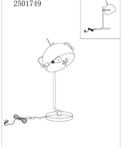 Alternative view of Osborn Chrome and White Inside Table Lamp