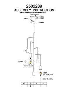 Alternative view of Lagona 5 Bulb Gold And Black Pendant Light