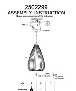 Alternative view of Lavis Gold Iron Pendant Light