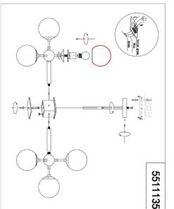 Alternative view of Abira 8 Arm Pendant Light