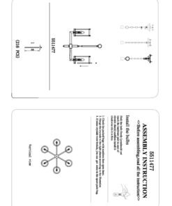 Alternative view of Hilton Glass and Nickel Finish 6 Arm Pendant Light