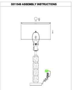 Alternative view of Marmo Grey Fabric Shade Table Lamp
