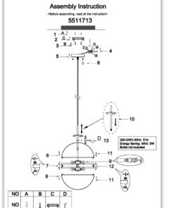 Alternative view of Abira Brushed Brass Pendant Light