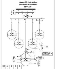 Alternative view of Abira Five Ball Matt Black Pendant Light