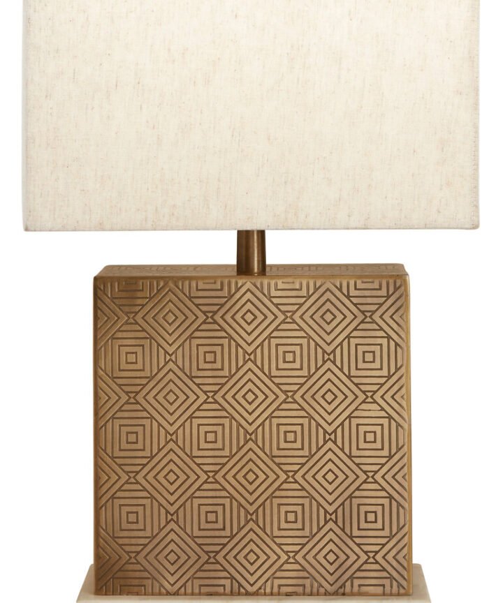 Savoy Gold Finish and Marble Base Table Lamp