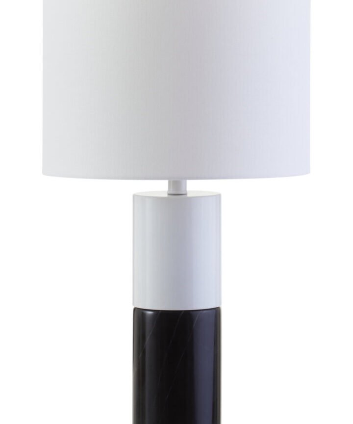 Eben Black and White Marble Table Lamp