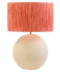 Alternative view of Carta Natural Papier Mache Table Lamp With Rust Raffia Shade