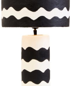 Alternative view of Carta Black And White Curved Stripe Papier Mache Table Lamp