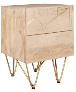 Alternative view of Light Gold 2 Drawer Side Table