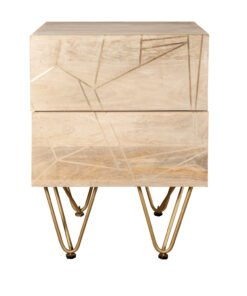 Light Gold 2 Drawer Side Table