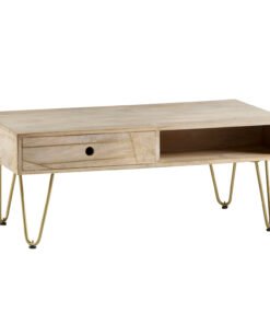 Alternative view of Light Gold Rectangular Coffee Table with Drawer