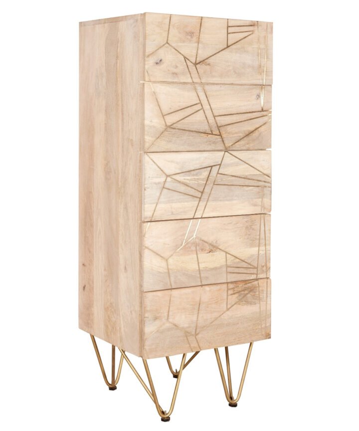 Light Gold Tall Chest of Drawers