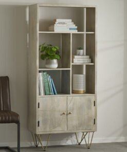Light Gold Large Bookcase 2 Door