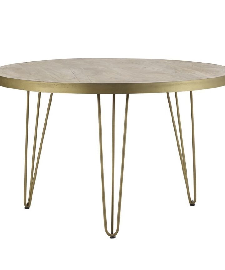 Light Gold Round Dining Table