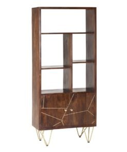 Dark Gold Large Bookcase 2 Door