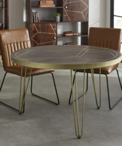 Dark Gold Round Dining Table