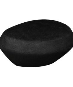 Mia Modern Geometric Coffee Table in a deep black pebble finish with a rounded silhouette and textured surface, from Red Frog Trading.
