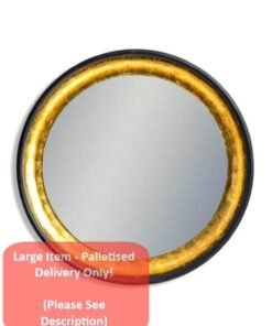 Limehouse Black & Gold Round Wall Mirror