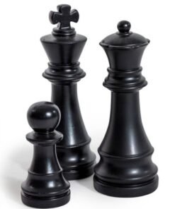 Matt Black Large Ceramic Queen Chess Piece Ornament (To Be B
