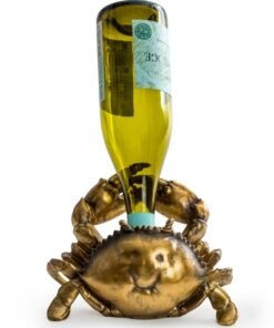 Antique Gold Thirsty Crab Wine Bottle Holder