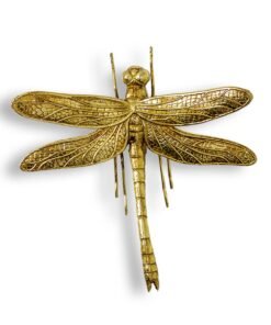 Medium Antique Gold Dragonfly Wall Figure