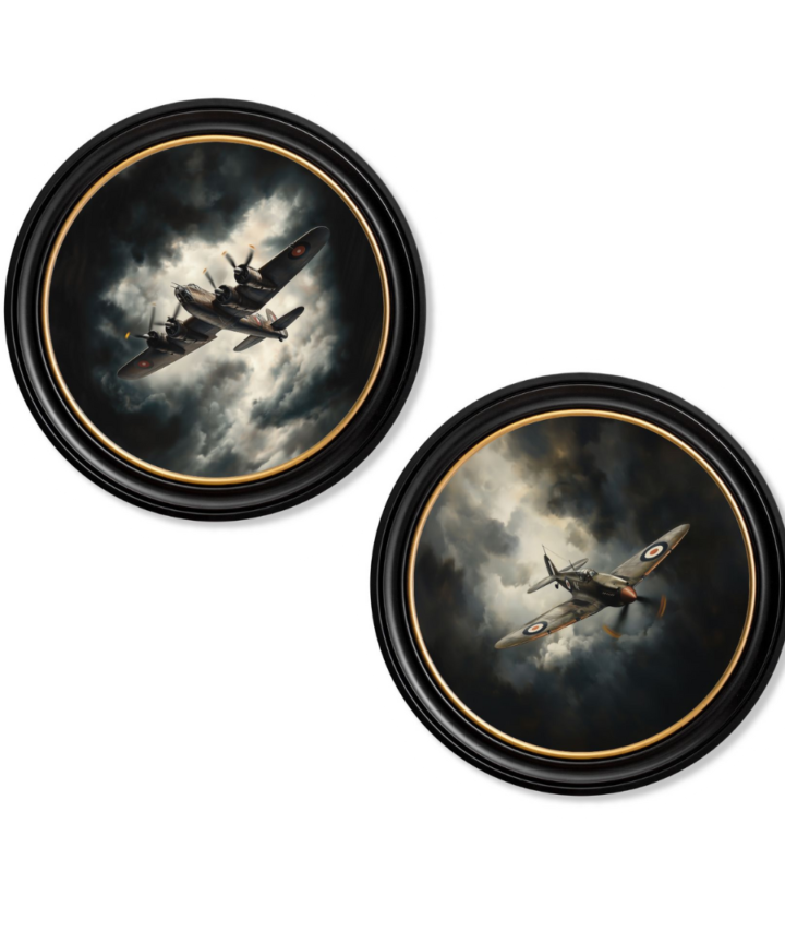 Fighter Jets Oxford Round Frame
