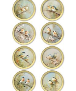 Garden Birds - 30cm Gold Round Box Frame