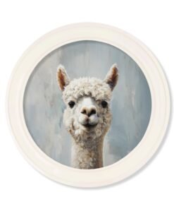 The Goofy Alpaca - Oxford Strong White Round Frame