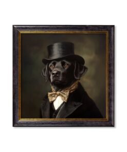 Lord Wagsalot - Gentleman Black Labrador Oxford Square Frame