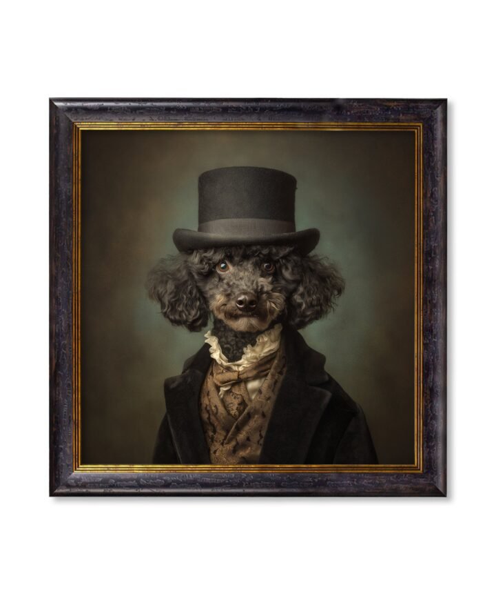 Sir Poodleton - Gentleman Poodle Oxford Square Frame