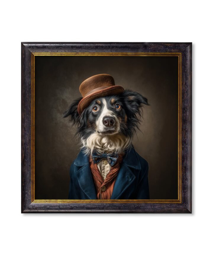Lord Shearlock - Gentleman Border Collie Oxford Square Frame