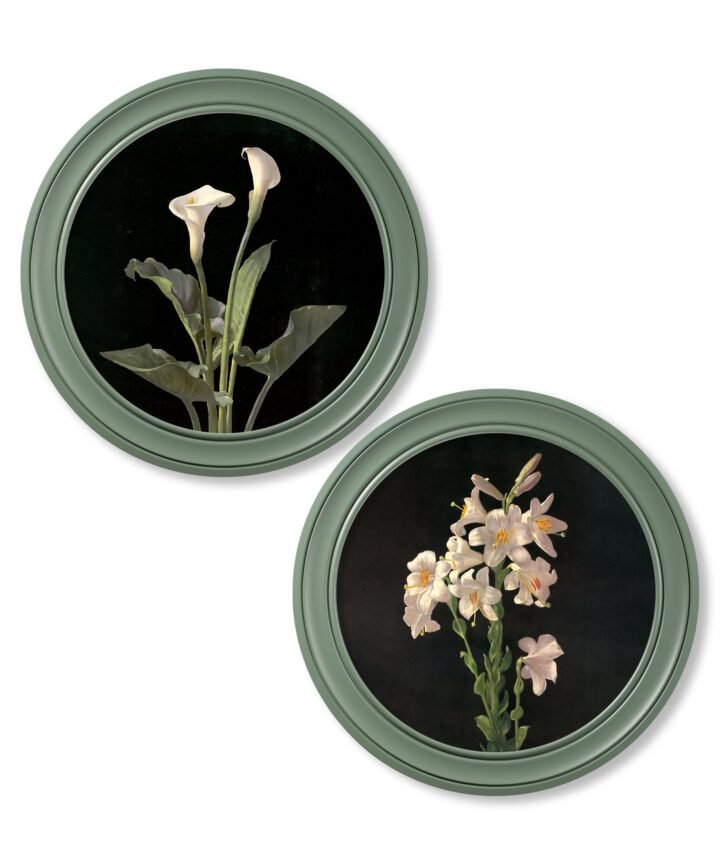 c.1874 George Cochran Lambdin Lillys - Round Frame Green