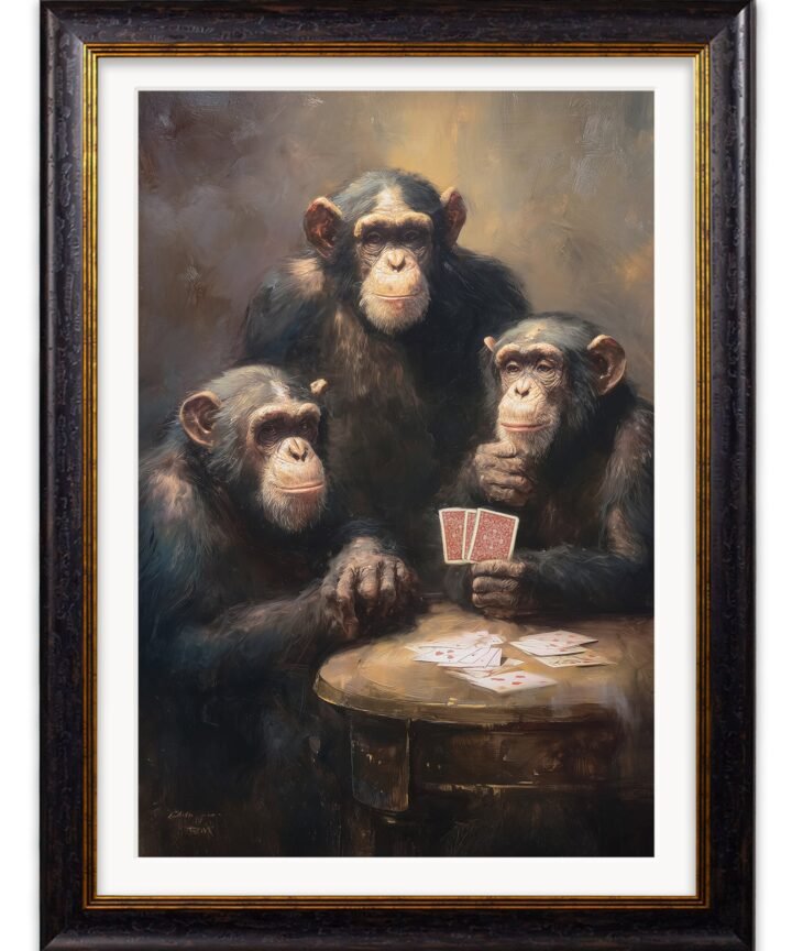 The Card-Playing Chimps - Oxford Frame