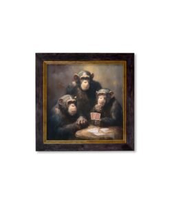 Alternative view of The Card-Playing Chimps - Oxford Square Frame