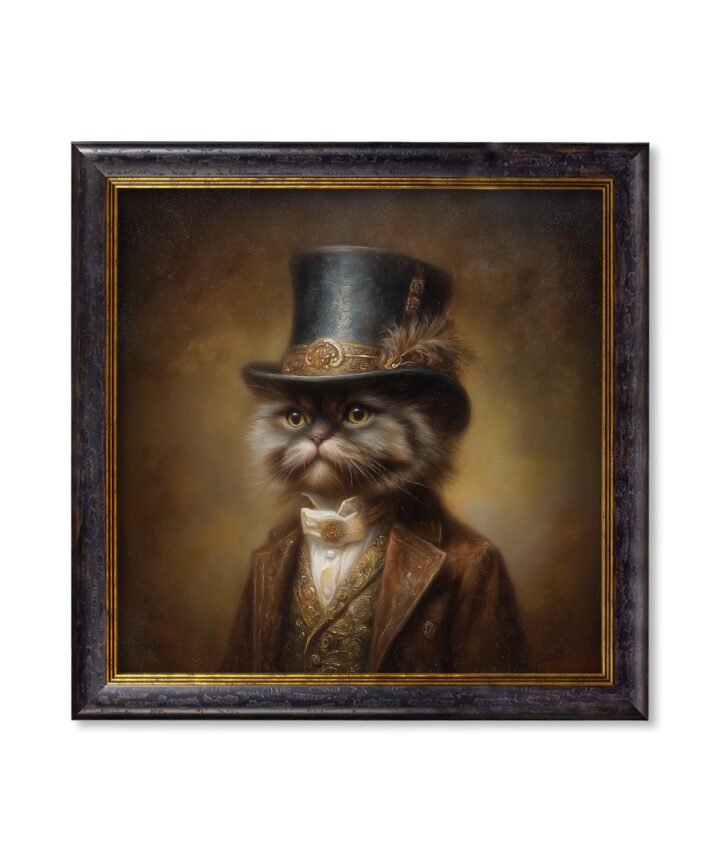 Sir Fluffington - Gentleman Persian Cat Oxford Square Frame