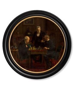 c.1876 The Chess Players - Thomas Eakins - Round Frame