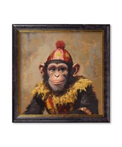 Chimpy the Daring - Circus Chimpanzee Oxford Square Frame