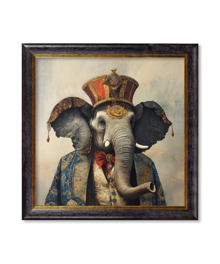 The Great Elephanto - Circus Elephant Oxford Square Frame