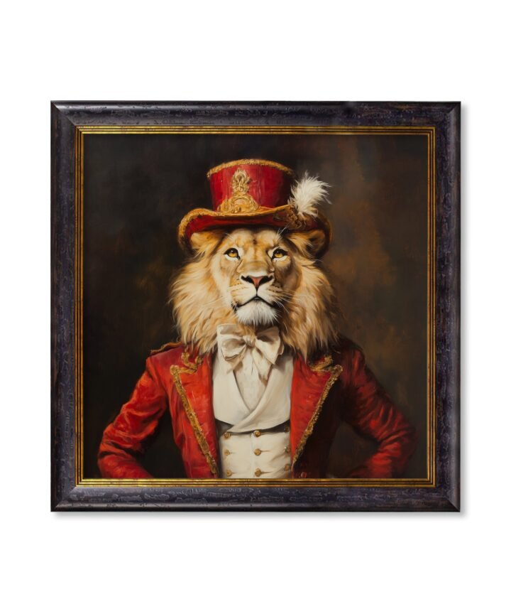 Maximum Mane - Circus Master Lion Oxford Square Frame