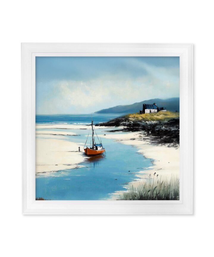 The Coastal Boat - White Hurstwood Square Frame