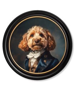 Sir Barkington - Gentleman Cockapoo Oxford Round Frame