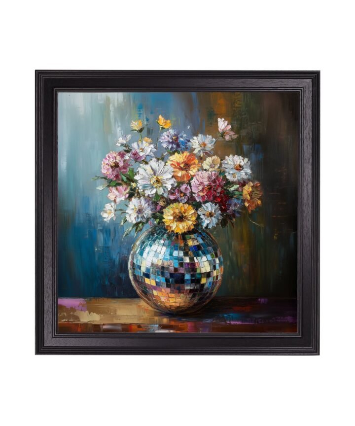 Disco Wildflowers - Black Hurstwood Square Frame