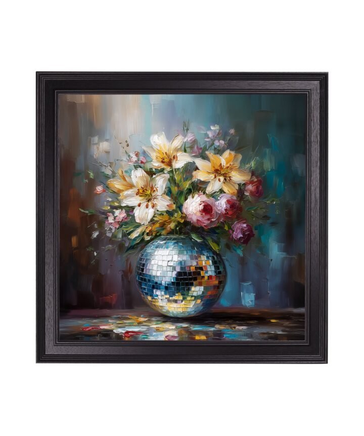 Disco Lilies & Roses - Black Hurstwood Square Frame
