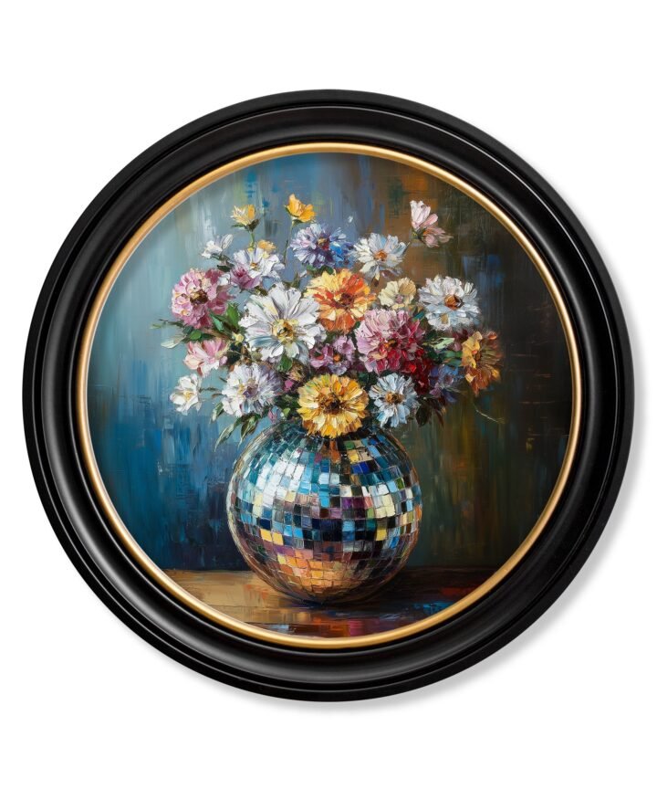 Disco Wildflowers - Oxford Round Frame
