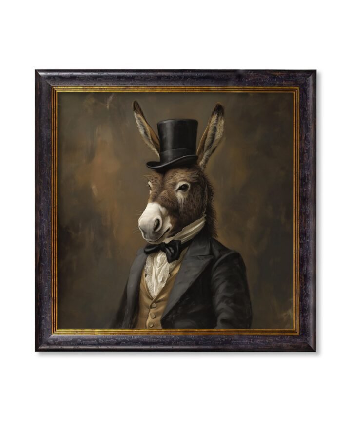 Earl of Assbury - Gentleman Donkey Oxford Square Frame