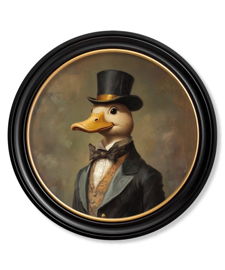 Captain Quackmore - Gentleman Duck Oxford Round Frame