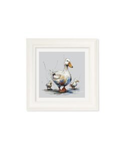 Alternative view of Family of Ducks Cosy Sketch - Cream Hurstwood Square Frame