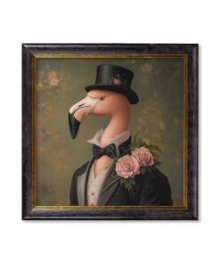 Baron Von Blush - Gentleman Flamingo Oxford Square Frame