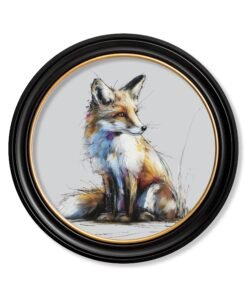 Little Fox Cosy Sketch - Oxford Round Frame